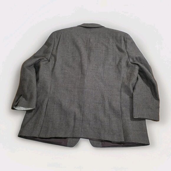 Lauren Ralph Lauren Blazer Mens US 52R Houndstooth Tweed Wool Lined 2B 2 Vented - Picture 16 of 16
